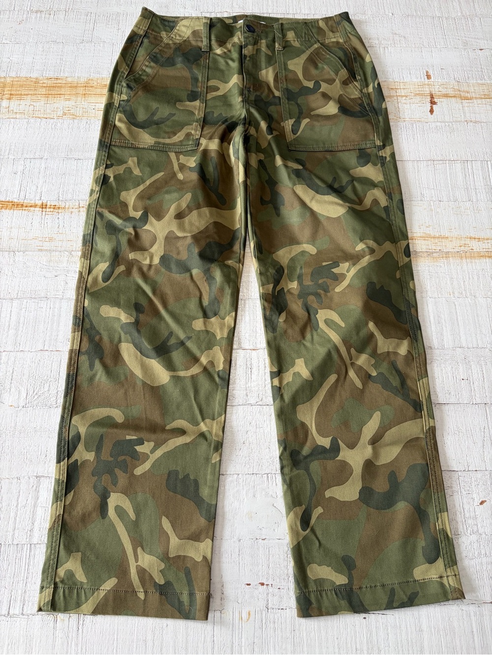 Evereve Camo Utility Pants size 28 Straight Leg Camouflage Stretch Cargo